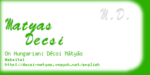 matyas decsi business card