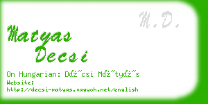 matyas decsi business card
